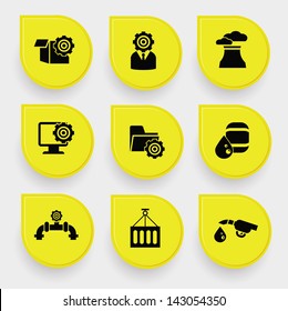 Industry on yellow buttons,vector