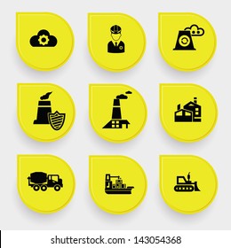 Industry on yellow buttons,vector