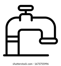 Industry pipe icon. Outline industry pipe vector icon for web design isolated on white background