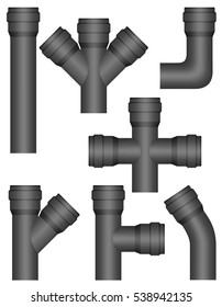 industry plastic pipes vector illustration isolated on white background