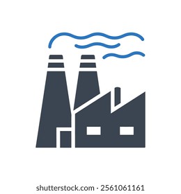 Industry Pollution Icon On White Background