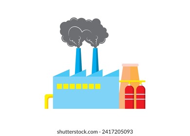 Industry pollution impactful and thought-provoking vector visually illustrates the issue of industrial pollution. The illustration features industrial structures emitting smoke and pollutants.