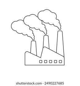 Industry pollution vector icon carbon dioxide in modern flat