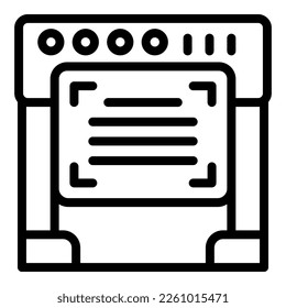 Industry press icon outline vector. Computer data. Plotter machine