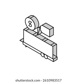 industry product transportation trailer isometric icon vector. industry product transportation trailer sign. isolated symbol illustration