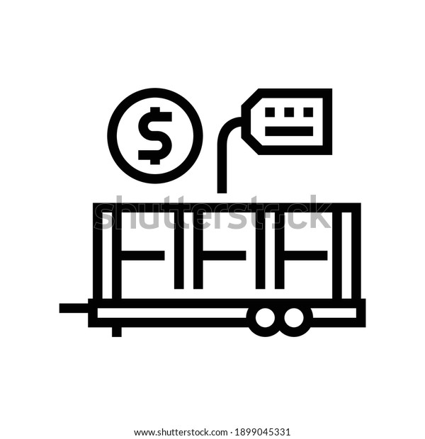 industry product transportation trailer line\
icon vector. industry product transportation trailer sign. isolated\
contour symbol black\
illustration