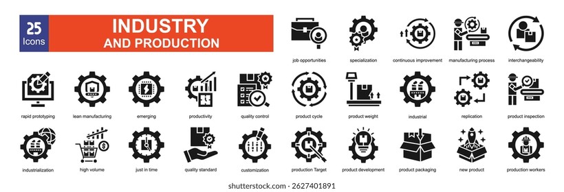 Industry and Production icon pack collection set for Industry

