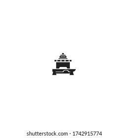 diseño de icono de la máquina de producción industrial con estilo de arte de línea simple