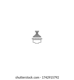 industry production machine logo icon design with simple line art style