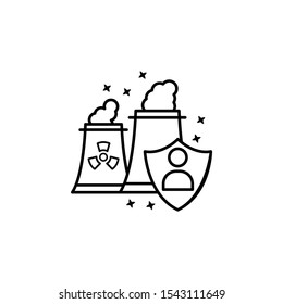 Industry protection factory icon. Simple line outline vector of nuclear energy icons for ui and ux website or mobile application