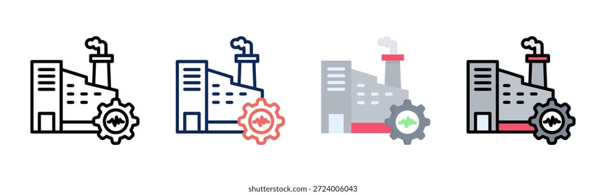 Conjunto de iconos de pulso de la industria colección de estilo múltiple