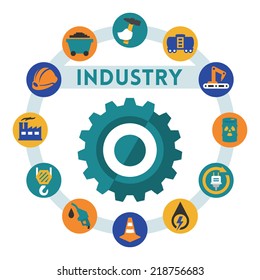 Industry related vector infographic, flat style