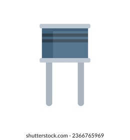 Industry resistor icon flat vector. Circuit resistance. Capacitor electronic isolated