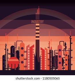 industry in retro graphic