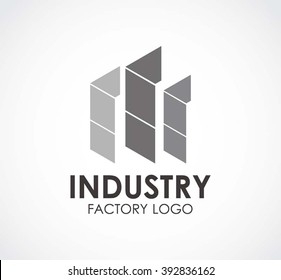Industry of ribbon factory abstract vector and logo design or template chemical business icon of company identity symbol concept