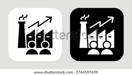 Industry Rival Icon In Black and White Glyph Style