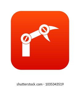 Industry robot icon digital red for any design isolated on white vector illustration