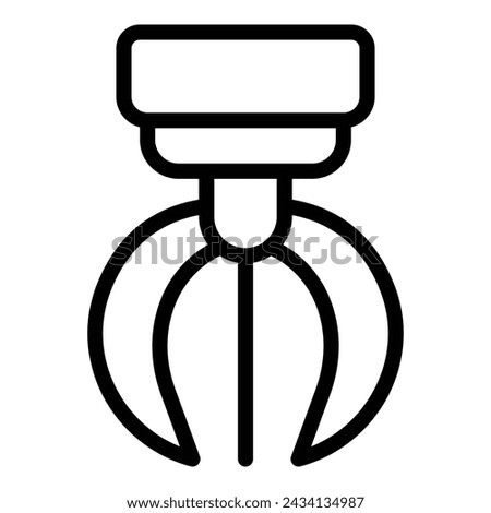 Industry robot icon outline vector. Grabber claw crane. Game fun tool