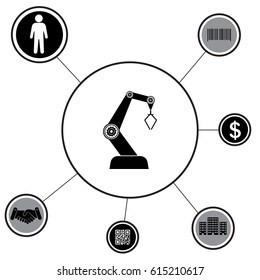 industry robot icon. vector illustration