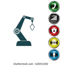 industry robot icon. vector illustration