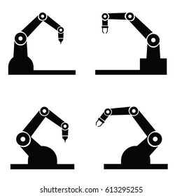 industry robot icons set