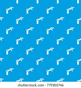 Industry robot pattern repeat seamless in blue color for any design. Vector geometric illustration