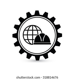 Industry safety design,gear concept on white background,clean vector