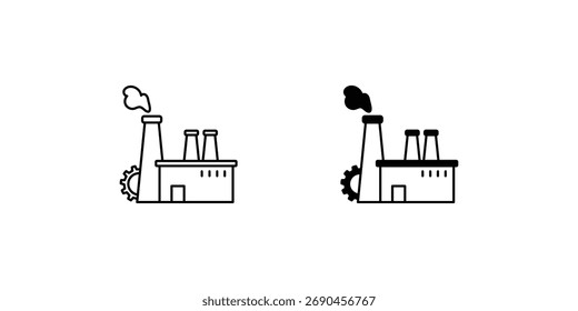 Industry set icon with white background vector stock illustration