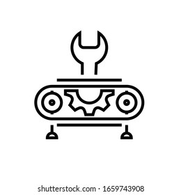 Brancheneinstellungszeilensymbol, Concept-Schild, Umriss-Vektorillustration, Linearsymbol.