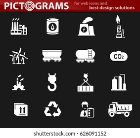 Industry simply icons for web and user interfaces