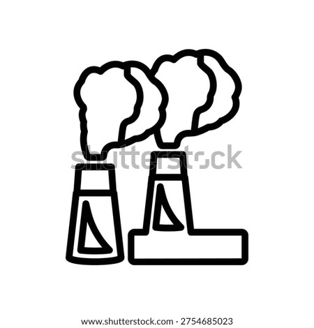 Industry smoke pollution Icon, Line Vector graphics