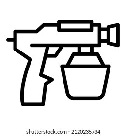 Vector de contorno de icono del sprayer del sector. Auto auto. Pintura de arma