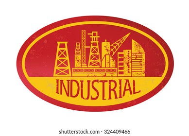 Industry stamp design,retro style,grunge vector