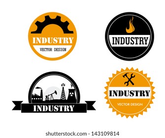 industry stickers  over gray background vector illustration