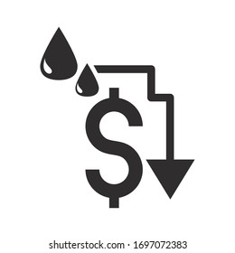 industry stock money trade crisis economy, oil price crash vector illustration silhouette style icon