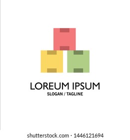 Industry, Industry Stock, Production, Stock Business Logo Template. Flat Color