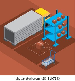 Industrieschachteln und LKW