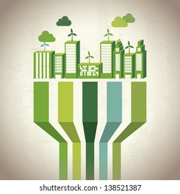 Industry sustainable development over beige background. vector