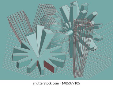 industry. technological industrial abstract background. 10 EPS