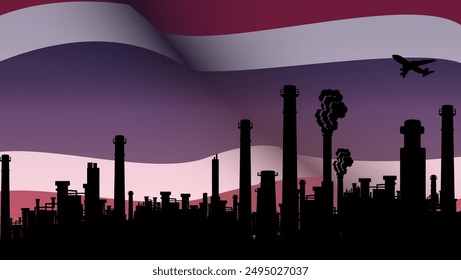 Industria de Tailandia, ilustración de color plano