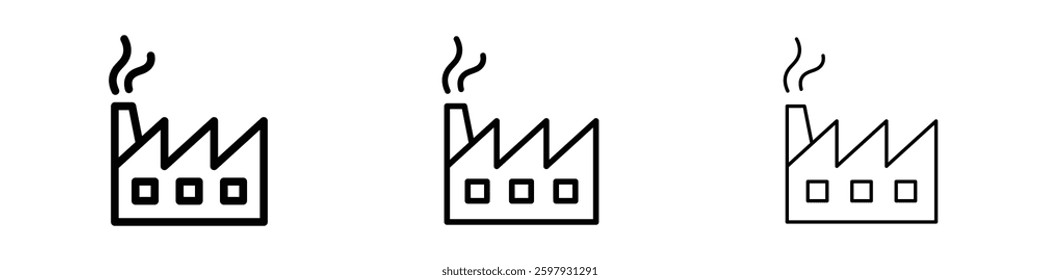 Industry thin line vector icon set.