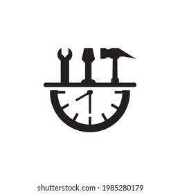 industry and tools icon vector,build time icon