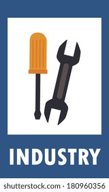 industry tools over white  background vector illustration 
