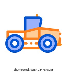 Icono de la línea delgada del vector del vehículo del tractor del sector. Tractor Agrícola Para Varios Remolques De Tipo Que Trabajan En Campo Agrícola. Pictograma lineal de la máquina de cosecha de semillas. Ilustración