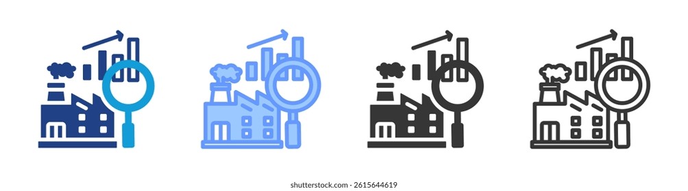 Industry Trend icon set multiple style collection