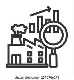 Industry Trend Outline Icon Vector Illustration