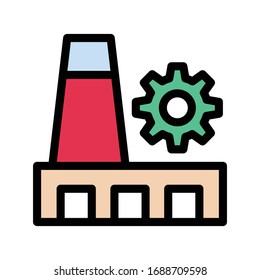 icono de color plano vectorial de la industria 