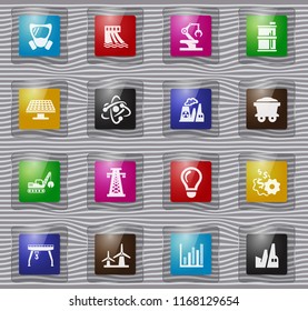 Industry vector glass icons for user interface design