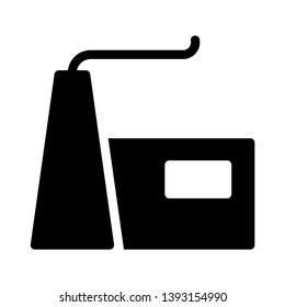 industry vector glyph flat icon