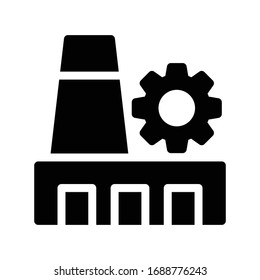 icono plano de glifo vectorial de la industria 